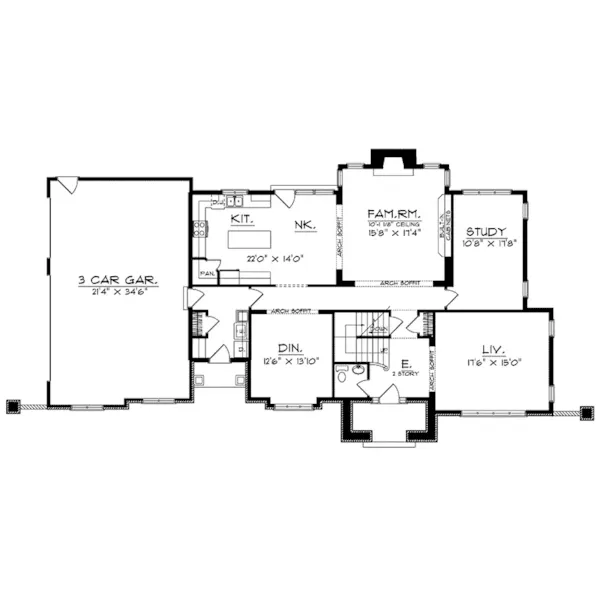 Contemporary House Plan First Floor - Dalton Hill Contemporary Home 051D-0207 - Search House Plans and More