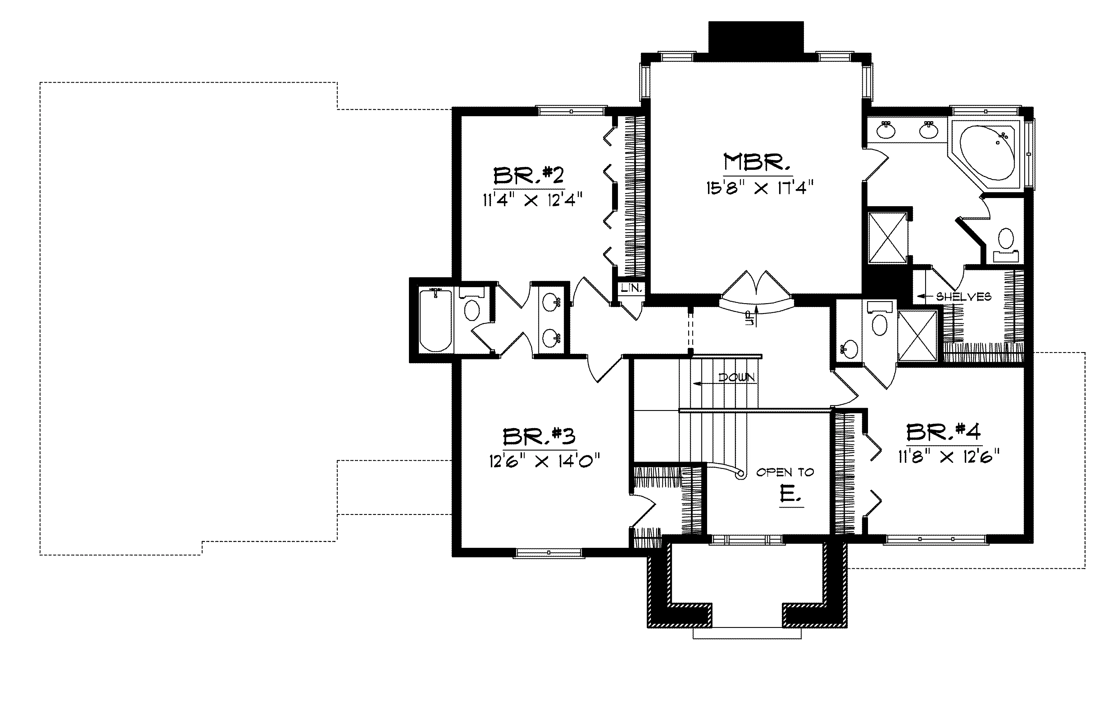 Greek Revival House Plan Second Floor - Dalton Hill Contemporary Home 051D-0207 - Search House Plans and More