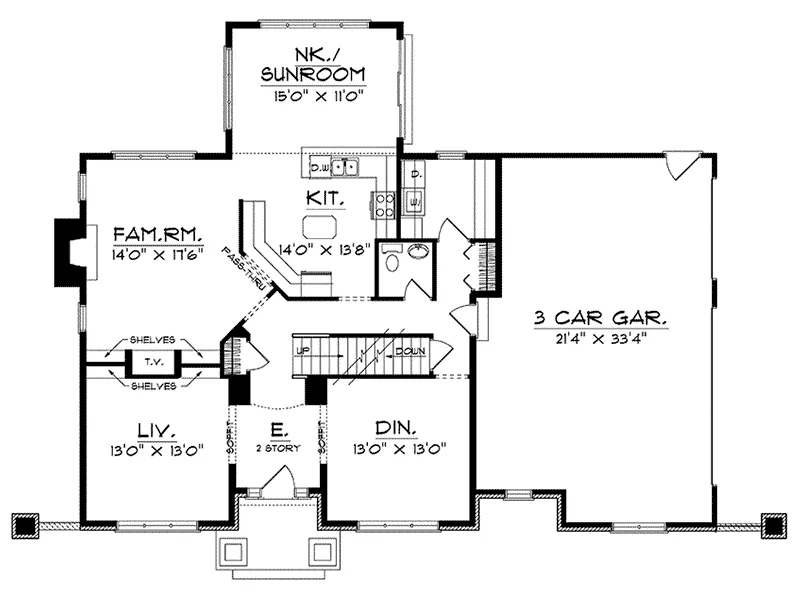 Georgian House Plan First Floor - Talleywood Prairie Style Home 051D-0211 - Shop House Plans and More