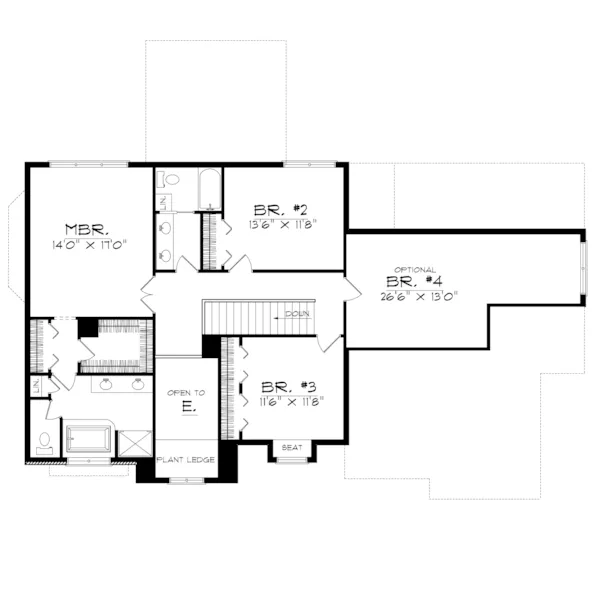 Arts & Crafts House Plan Second Floor - Primrose Valley Shingle Home 051D-0213 - Shop House Plans and More