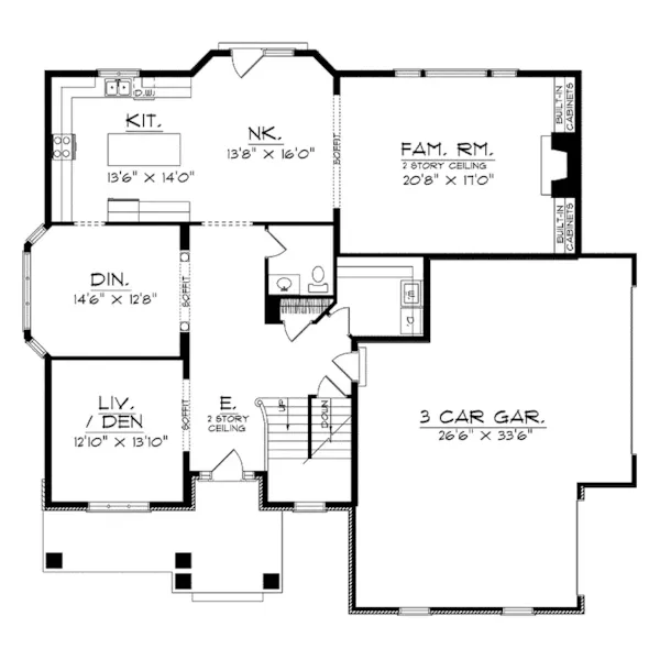 Traditional House Plan First Floor - Ballas Traditional Home 051D-0214 - Search House Plans and More