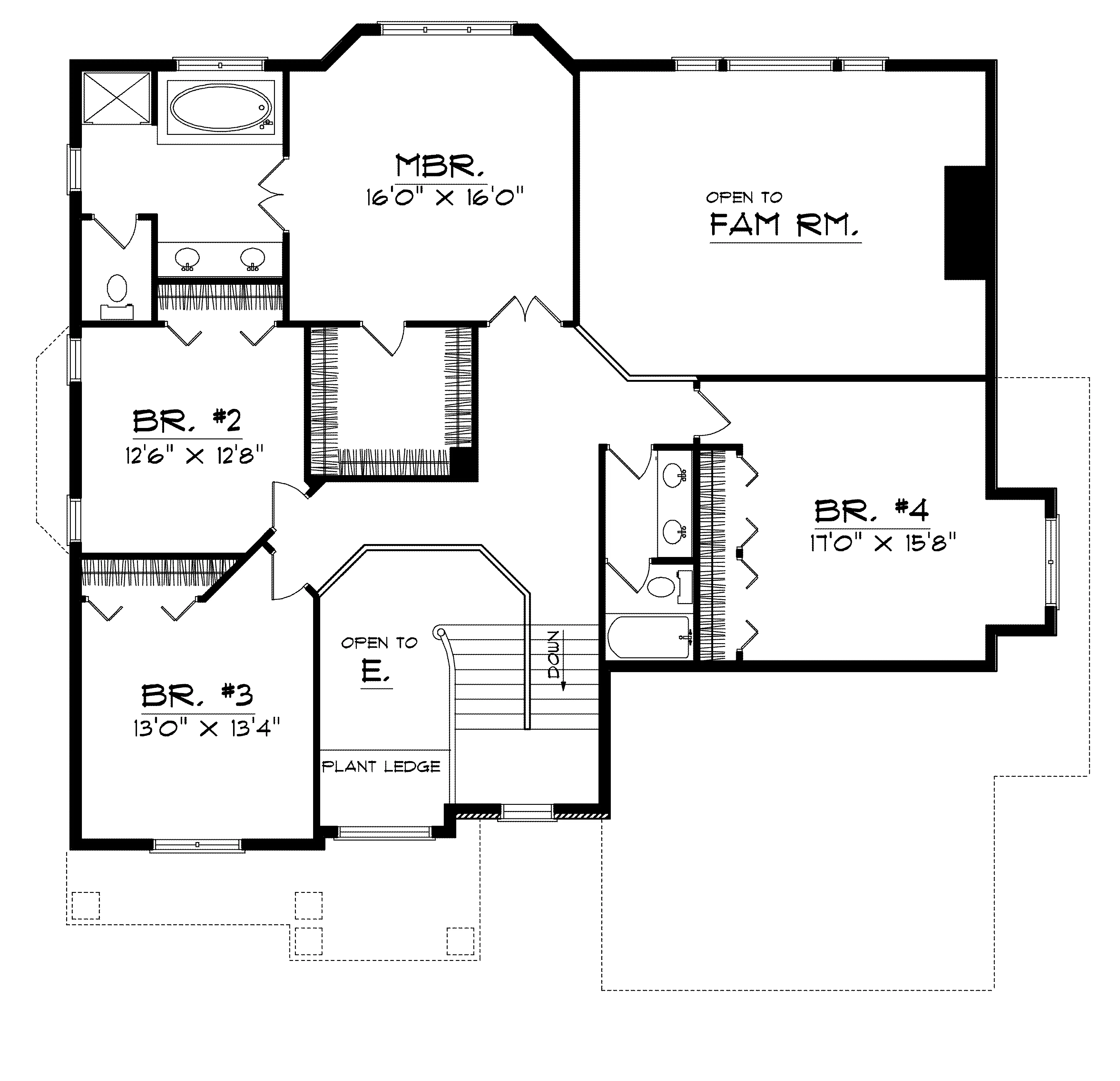 Arts & Crafts House Plan Second Floor - Ballas Traditional Home 051D-0214 - Search House Plans and More
