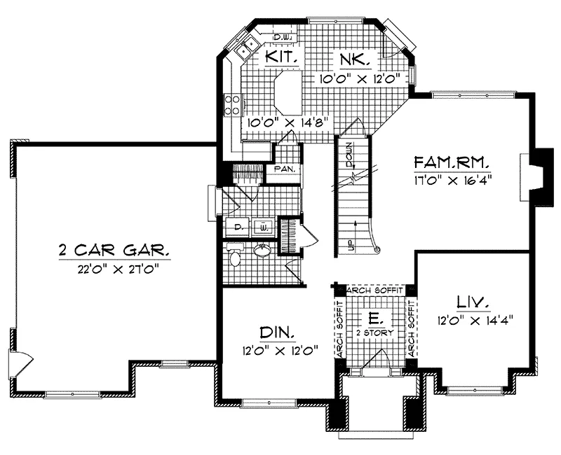 European House Plan First Floor - Vista Brook European Home 051D-0216 - Shop House Plans and More