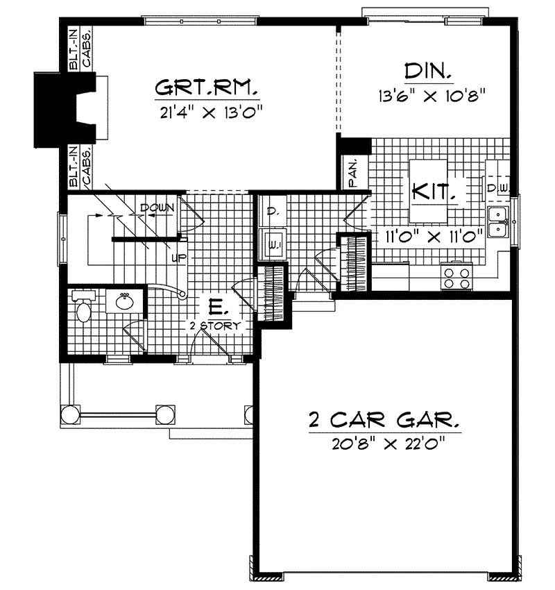 Country House Plan First Floor - Kings Park Traditional Home 051D-0221 - Search House Plans and More