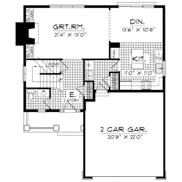 Traditional House Plan First Floor - Kings Park Traditional Home 051D-0221 - Search House Plans and More