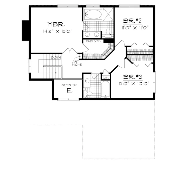 Traditional House Plan Second Floor - Kings Park Traditional Home 051D-0221 - Search House Plans and More