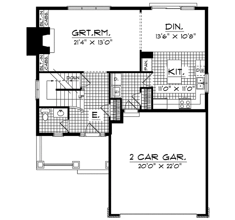 Southern House Plan First Floor - Casserly Traditional Home 051D-0222 - Search House Plans and More