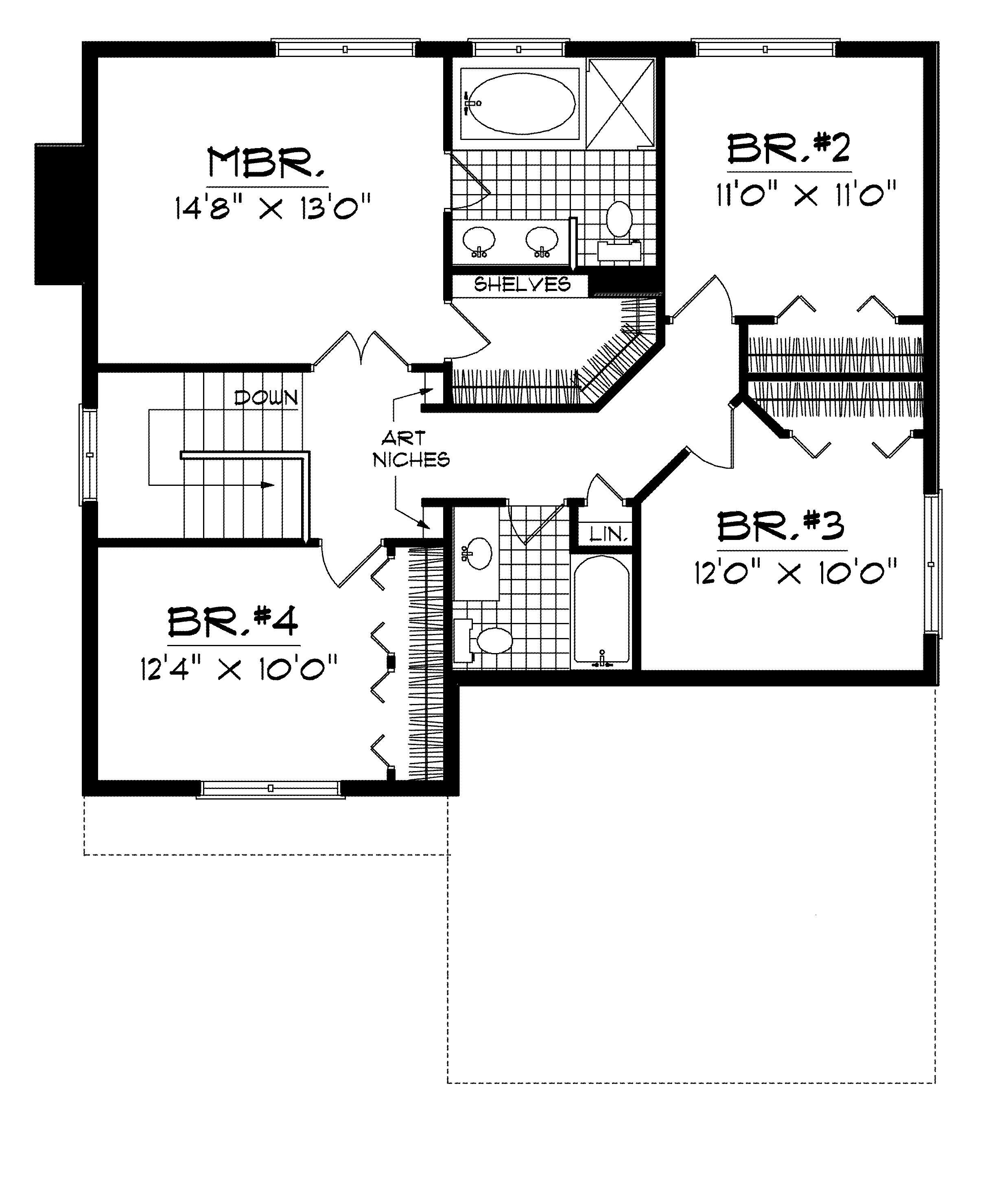Country House Plan Second Floor - Casserly Traditional Home 051D-0222 - Search House Plans and More