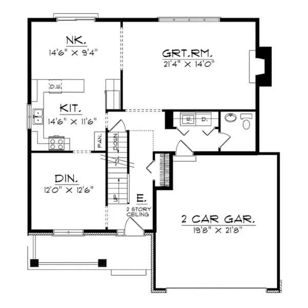 Southern House Plan First Floor - Clemente Country Home 051D-0224 - Search House Plans and More