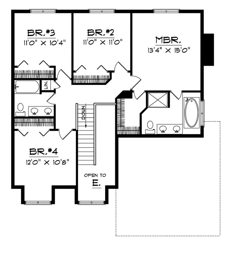 Farmhouse Plan Second Floor - Clemente Country Home 051D-0224 - Search House Plans and More