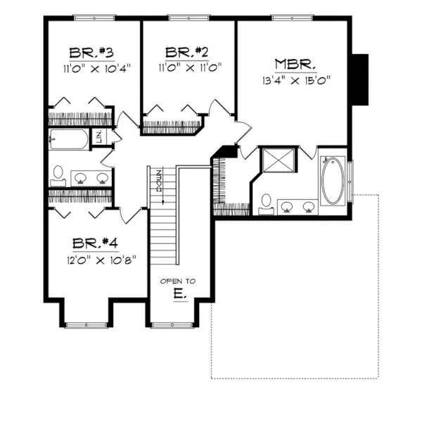 Southern House Plan Second Floor - Clemente Country Home 051D-0224 - Search House Plans and More