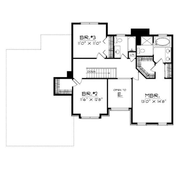 Southern House Plan Second Floor - Anya Traditional Home 051D-0225 - Search House Plans and More