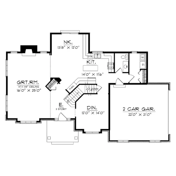 Southern House Plan First Floor - Tempest Traditional Home 051D-0226 - Shop House Plans and More