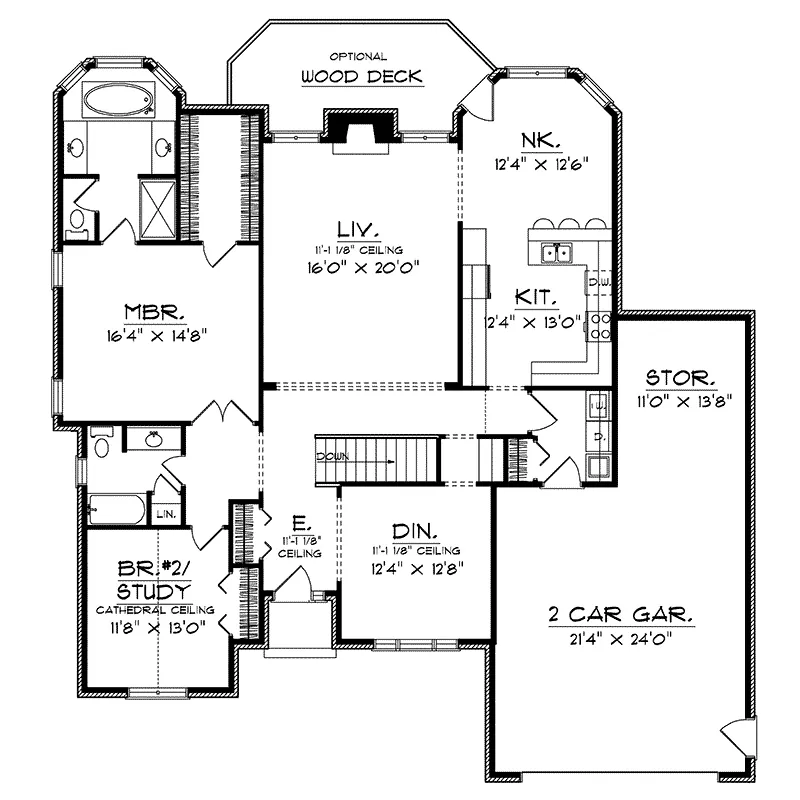 Traditional House Plan First Floor - Milo Hill Traditional Home 051D-0228 - Shop House Plans and More