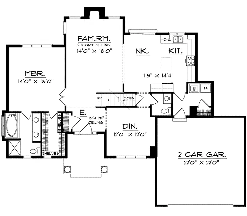 Modern House Plan First Floor - Crowder Traditional Home 051D-0229 - Search House Plans and More
