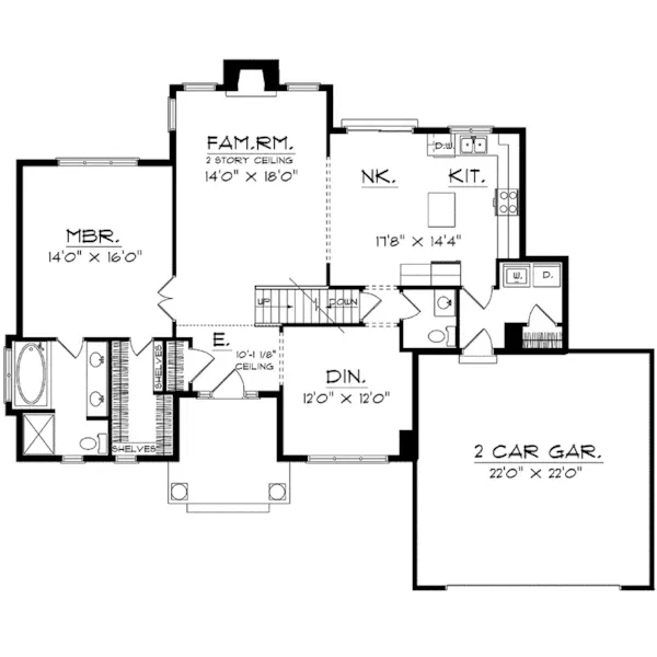 Modern House Plan First Floor - Crowder Traditional Home 051D-0229 - Search House Plans and More