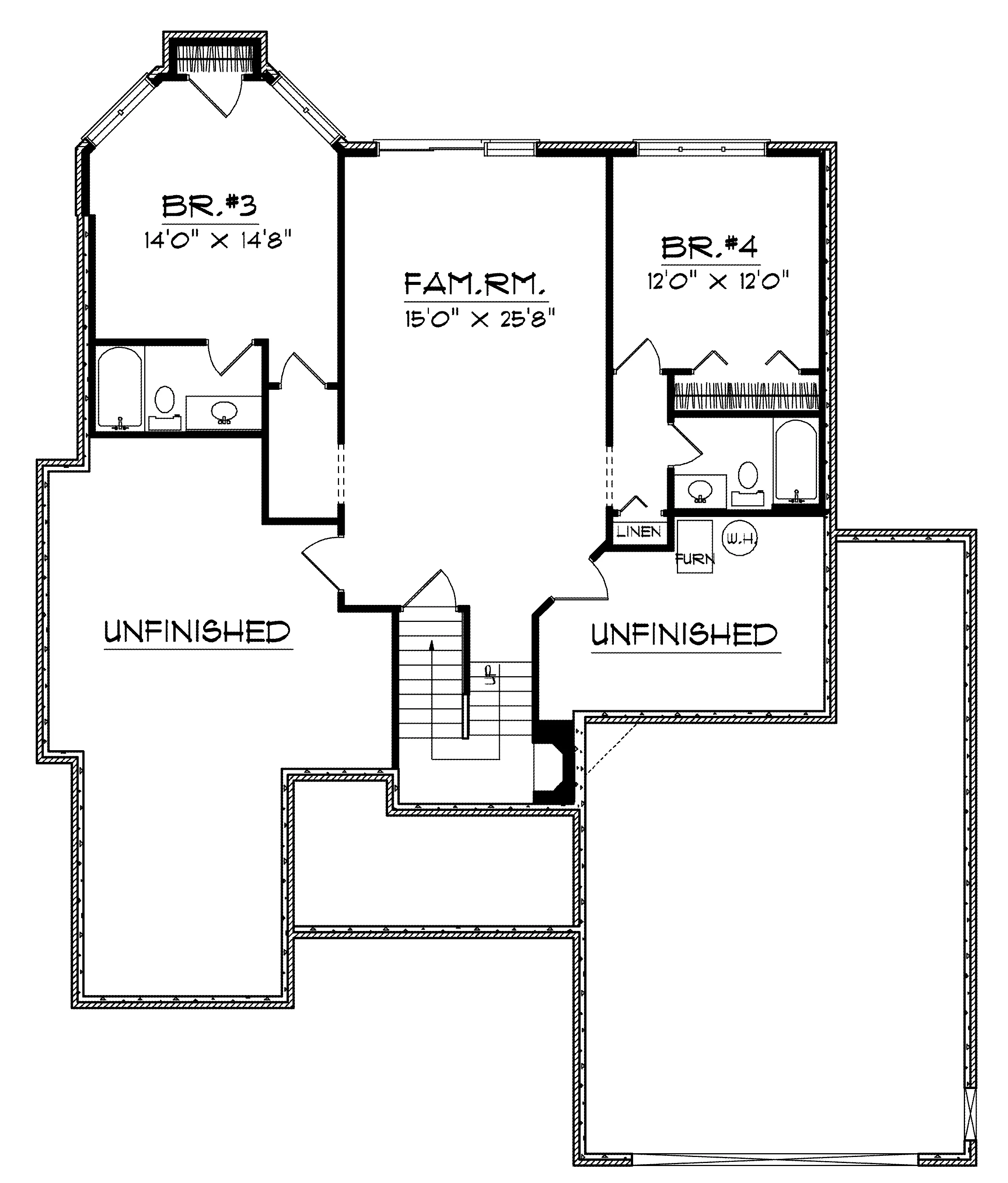 Country House Plan Lower Level Floor - Gabrielle Hill Ranch Home 051D-0230 - Search House Plans and More