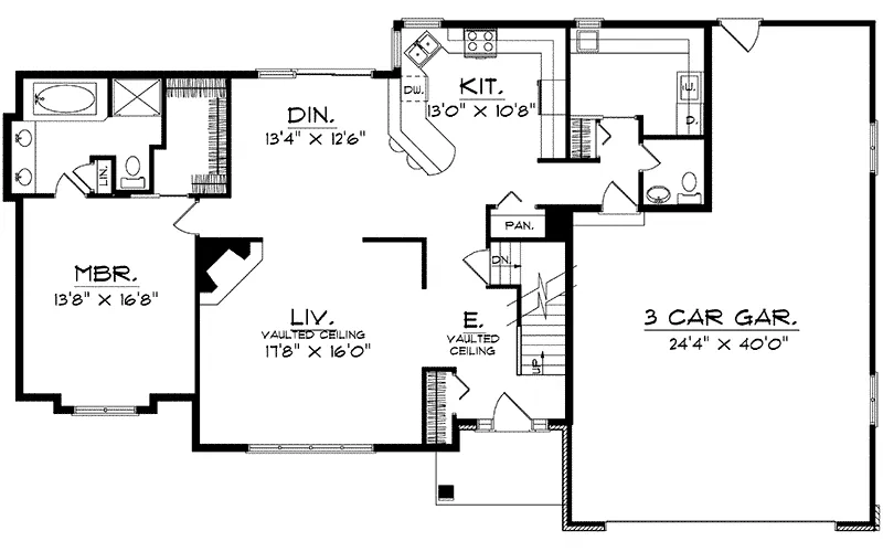 Modern House Plan First Floor - Riddle Point Southern Home 051D-0237 - Shop House Plans and More