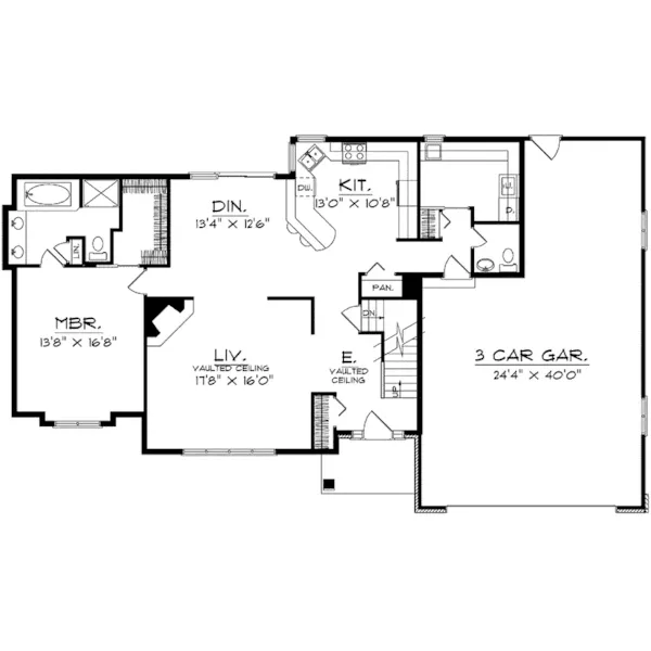 Southern House Plan First Floor - Riddle Point Southern Home 051D-0237 - Shop House Plans and More