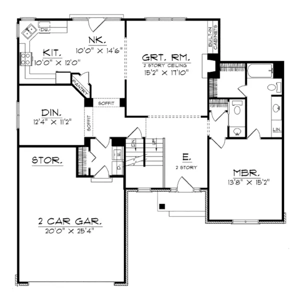 Traditional House Plan First Floor - Celia Traditional Home 051D-0240 - Search House Plans and More