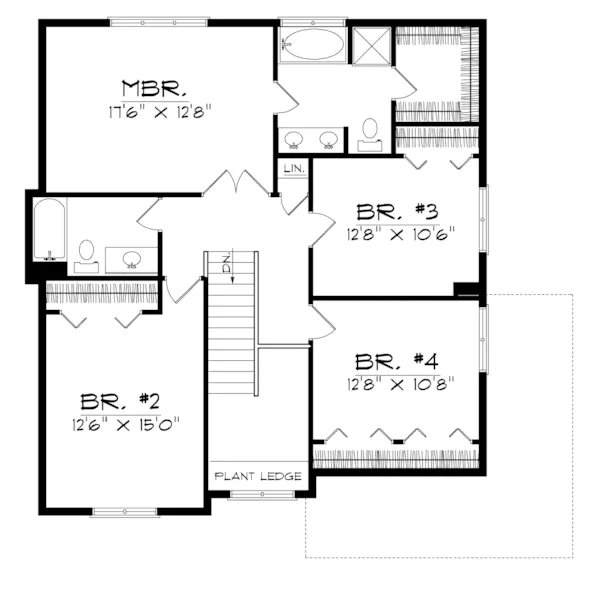 Arts & Crafts House Plan Second Floor - Jacoby Country Home 051D-0241 - Search House Plans and More