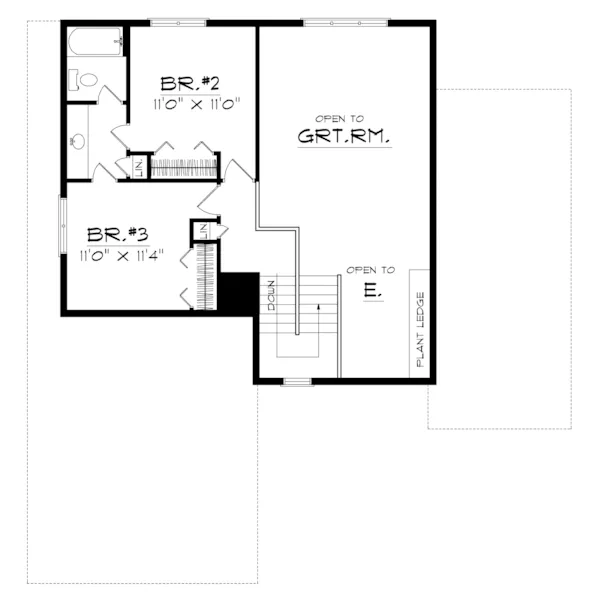 Craftsman House Plan Second Floor - Grantham Modern Style Home 051D-0242 - Search House Plans and More