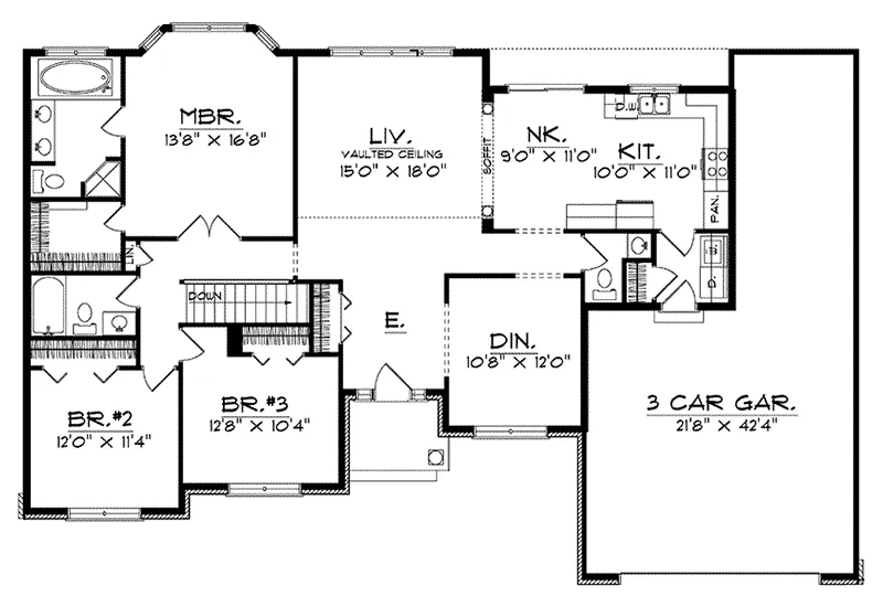 Country House Plan First Floor - Reece Ranch Home 051D-0245 - Shop House Plans and More