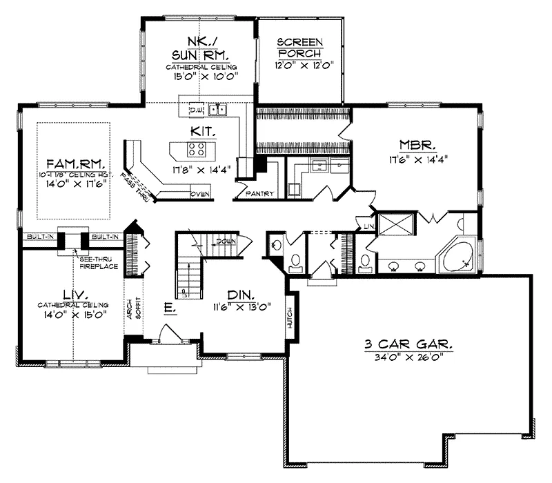 Luxury House Plan First Floor - Northaire Traditional Home 051D-0246 - Shop House Plans and More