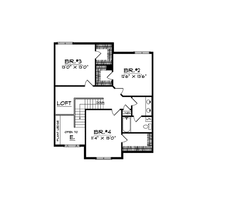 Country House Plan Second Floor - Northaire Traditional Home 051D-0246 - Shop House Plans and More