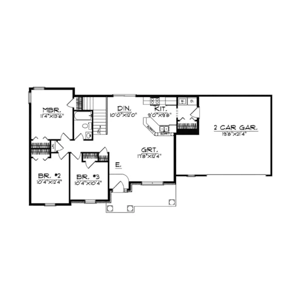 Country House Plan First Floor - Ozark Hill Ranch Home 051D-0247 - Shop House Plans and More