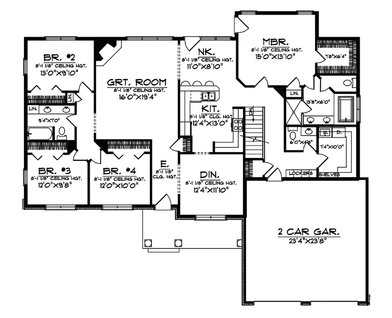 Country House Plan First Floor - Chanel Traditional Ranch Home 051D-0253 - Search House Plans and More