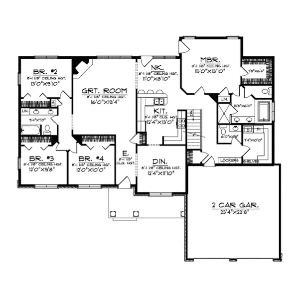 Country House Plan First Floor - Chanel Traditional Ranch Home 051D-0253 - Search House Plans and More