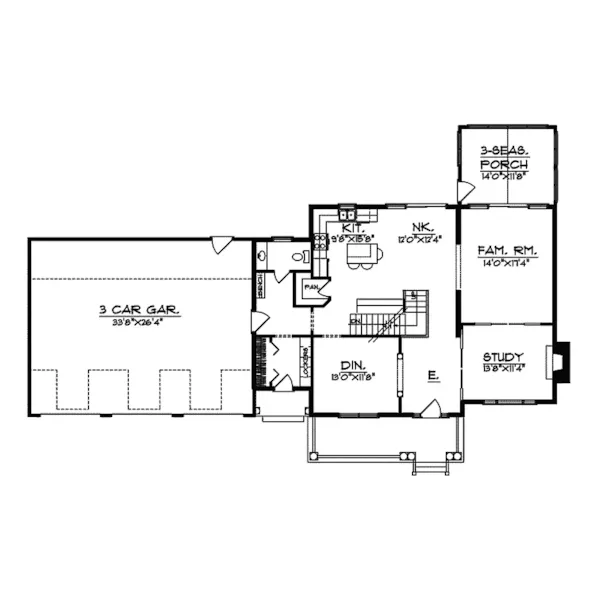 Southern House Plan First Floor - Goddard Colonial Style Home 051D-0255 - Search House Plans and More