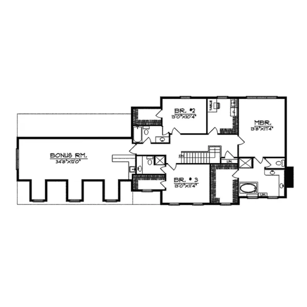 Southern House Plan Second Floor - Goddard Colonial Style Home 051D-0255 - Search House Plans and More