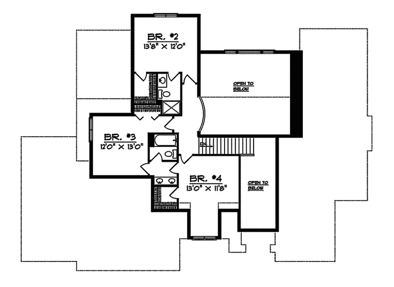 Modern House Plan Second Floor - Viburnum European Home 051D-0257 - Shop House Plans and More