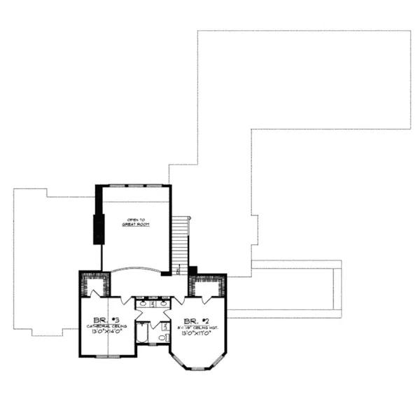 Arts & Crafts House Plan Second Floor - Lander Shingle Style Home 051D-0258 - Shop House Plans and More