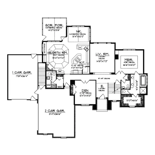 Shingle House Plan First Floor - Essex Point European Luxury Home 051D-0264 - Search House Plans and More