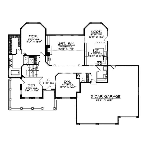 Country House Plan First Floor - Kabeth Place Country Farmhouse 051D-0266 - Search House Plans and More