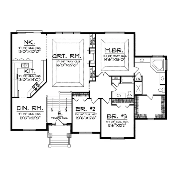 Traditional House Plan First Floor - Willa Traditional Home 051D-0267 - Shop House Plans and More