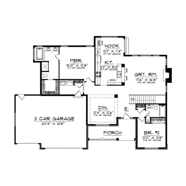 Traditional House Plan First Floor - Amadora Ranch Home 051D-0274 - Search House Plans and More