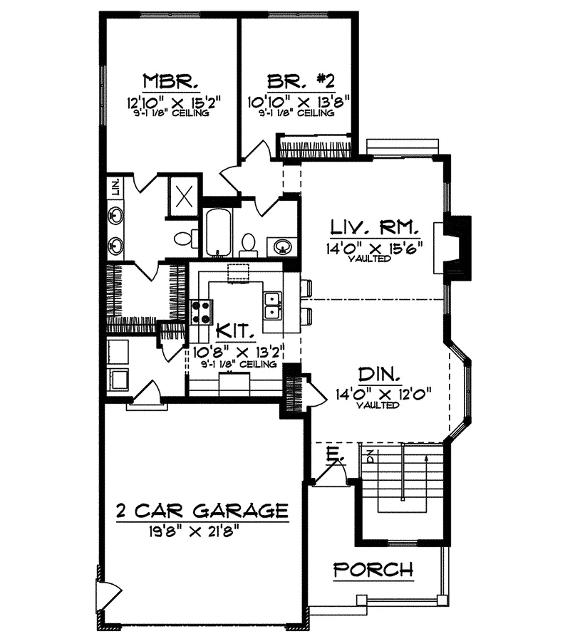 Shingle House Plan First Floor - Elmore Park Craftsman Ranch Home 051D-0278 - Search House Plans and More