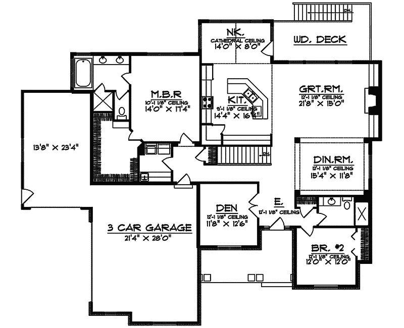 Modern House Plan First Floor - Armbruster Luxury Ranch Home 051D-0282 - Search House Plans and More