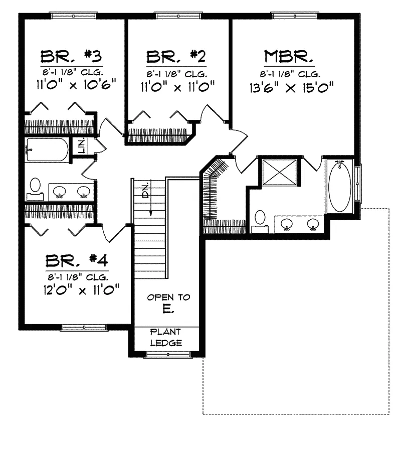 Traditional House Plan Second Floor - Greanlee Traditional Home 051D-0288 - Search House Plans and More