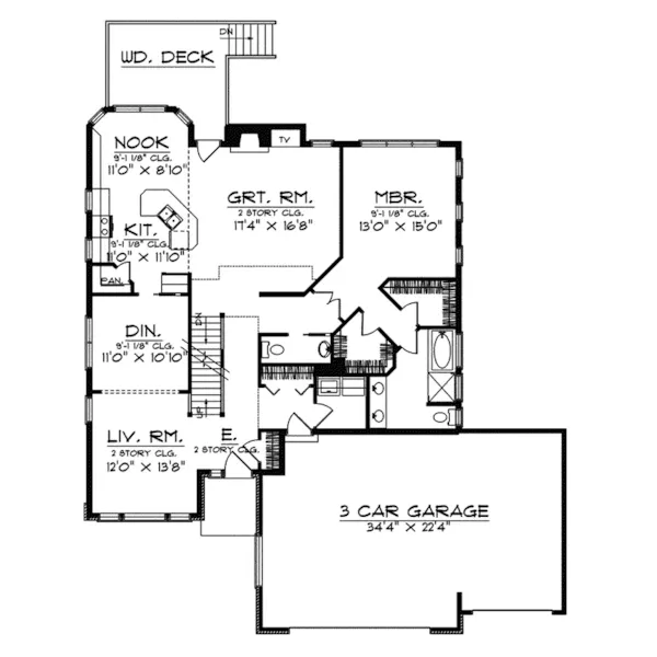 Luxury House Plan First Floor - Winona Manor Craftsman Home 051D-0290 - Shop House Plans and More