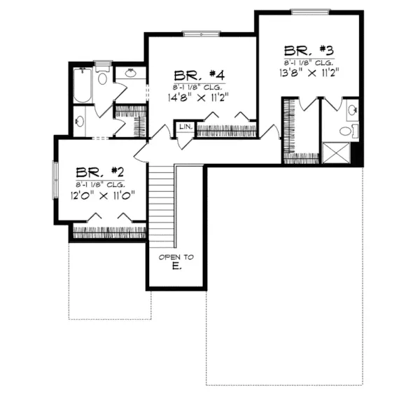 Southern House Plan Second Floor - Jamesborough Ranch Home 051D-0291 - Search House Plans and More