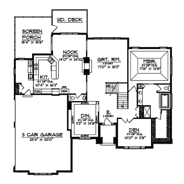 Greek Revival House Plan First Floor - Seascape Stucco Luxury Home 051D-0293 - Shop House Plans and More