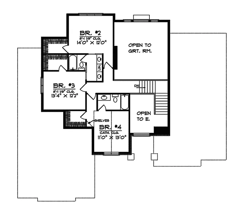 Southern House Plan Second Floor - Seascape Stucco Luxury Home 051D-0293 - Shop House Plans and More