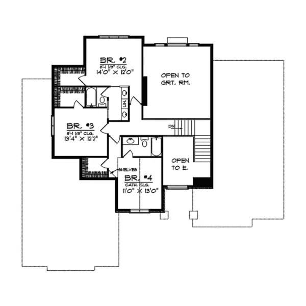 Greek Revival House Plan Second Floor - Seascape Stucco Luxury Home 051D-0293 - Shop House Plans and More