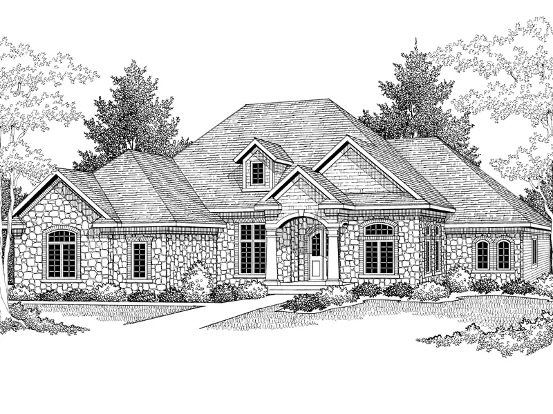 Modern House Plan Front Image of House - Mihalis Ranch Home 051D-0298 - Shop House Plans and More