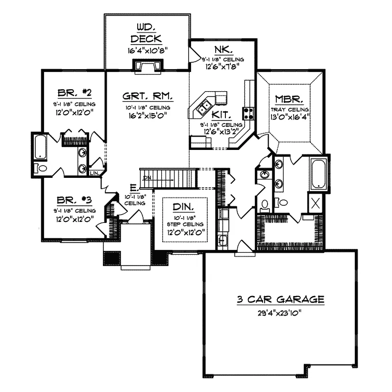 European House Plan First Floor - Hickory Hedge European Home 051D-0302 - Search House Plans and More